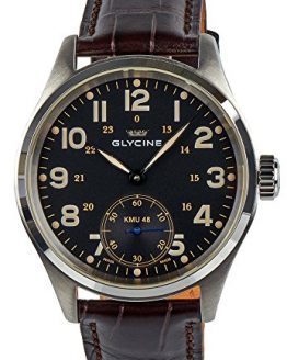 Glycine KMU 48 Kriegs Marine Uhren Manual Wind Stainless Steel Mens Watch 3906.19AT LB33