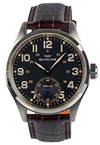 Glycine KMU 48 Kriegs Marine Uhren Manual Wind Stainless Steel Mens Watch 3906.19AT LB33