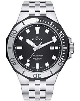 Edox Men's Delfin The Original 43mm Silver-Tone Metal Bracelet Steel Case Quartz Watch 53015 357NM NIN