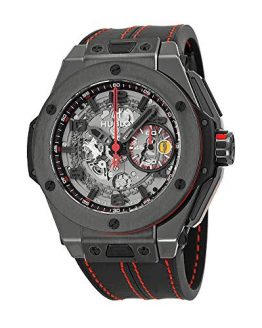 Hublot Ferrari All Black Automatic Openwork Dial Black Ceramic Mens Watch 401.CX.0123.VR