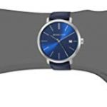 Michael Kors Men's Blake Stainless Steel Quartz Watch with Leather Strap, Silver/Blue, 20