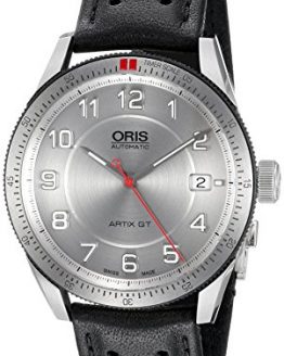 Oris Men's 'Artix GT' Swiss Stainless Steel and Leather Automatic Watch, Color:Black (Model: 73376714461LS)