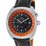 Glycine 3903-196-Lbk9 Men's Airmen Sst-12 Automatic Gmt Black Genuine Leather And Dial Watch