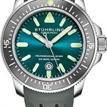Stuhrling Original Mens Watch Blue Analog Watch Dial, Pro Sport Diver with Screw Down Crown and Water Resistant to 200M, Japanese Quartz Movement - Maritimer Watches for Men Collection