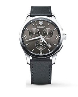 Victorinox Alliance Black Dial Leather Strap Mens Watch 241479XG (Renewed)