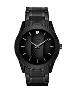 Relic by Fossil Men's Rylan Quartz Stainless Steel Diamond Accent Dress Watch, Color: Black (Model: ZR77271)