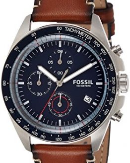 Fossil Men's Quartz Stainless Steel and Leather Casual Watch, Color:Brown (Model: CH3039)