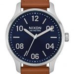 NIXON Patrol Leather A1243 - Navy/Saddle - 100m Water Resistant Men's Analog Classic Watch (42mm Watch Face, 21mm Leather Band)