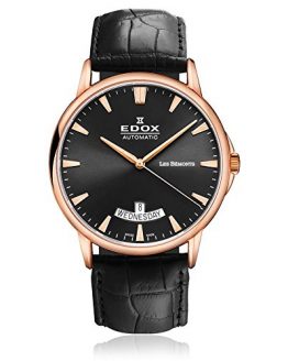 Edox Men's 83015 37R NIR Les Bemonts Analog Display Swiss Automatic Black Watch