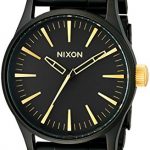 NIXON Sentry 38 SS A452 - Matte Black/Gold - 102M Water Resistant Men's Analog Classic Watch (38mm Watch Face, 21mm Stainless Steel Band)