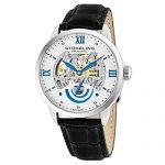 Stuhrling Original Men's 574.01 Executive II Automatic Skeleton Watch With Black Leather Band