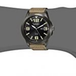 Seiko Men's SNE331 Sport Solar Black Stainless Steel Watch with Beige Nylon Band