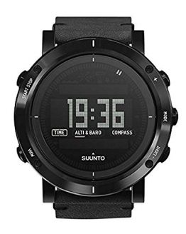 Suunto Essential Carbon Digital SS Leather Multi Quartz Men's Watch