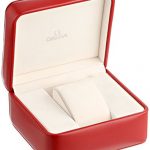 Omega Men's Stainlesss Steel Watch with Black Leather Band