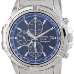 Seiko Men's SSC141 Stainless Steel Solar Watch with Blue Dial