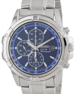 Seiko Men's SSC141 Stainless Steel Solar Watch with Blue Dial