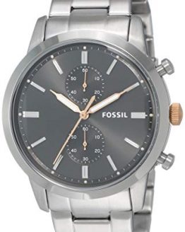 Fossil Men's Townsman Quartz Watch with Stainless-Steel Strap, Silver, 10 (Model: FS5407)