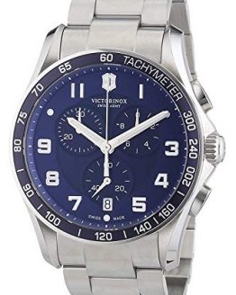 Victorinox Chrono Classic XLS Blue Dial Stainless Steel Mens Watch 241652XG (Renewed)