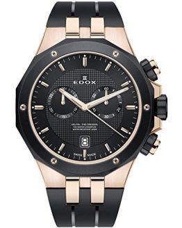 Edox Men's Delfin Stainless Steel Quartz Watch with Rubber Strap, Black, 24 (Model: 10110 357RNCA NIR)
