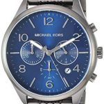 Michael Kors Men's Merrick Quartz Watch with Stainless-Steel-Plated Strap, Gunmetal/Grey/Blue, 20