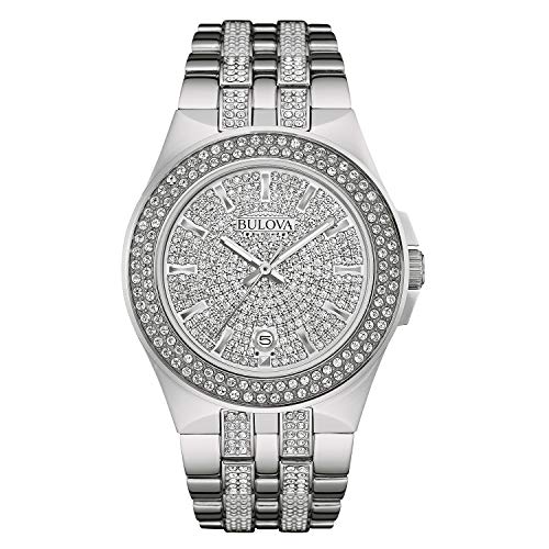 Bulova Men's 96B235 Swarovski Crystal Stainless Steel Watch