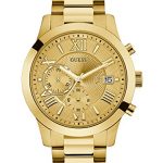 GUESS Gold-Tone Stainless Steel Chronograph Bracelet Watch with Date. Color: Gold-Tone (Model: U0668G4)