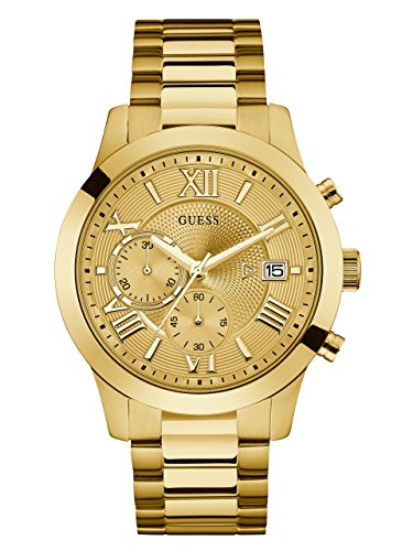 GUESS Gold-Tone Stainless Steel Chronograph Bracelet Watch with Date. Color: Gold-Tone (Model: U0668G4)
