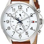 Tommy Hilfiger Men's Quartz Stainless Steel and Leather Watch, Color:Brown (Model: 1791274)