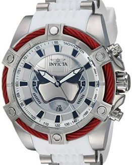 Invicta Men's Star Wars Stainless Steel Quartz Watch with Silicone Strap, White, 26.1 (Model: 27213)