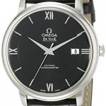 Omega Men's 42413402001001 Stainlesss Steel Watch with Black Leather Band
