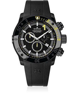 Edox Men's 'Chronoffshore-1' Swiss Quartz Stainless Steel and Rubber Diving Watch, Color:Black (Model: 10221 37N NINJ)