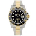 Rolex Submariner Stainless Steel Yellow Gold Watch Diamond Dial