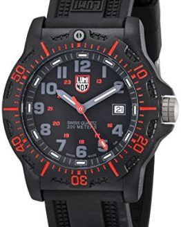 Luminox Men's 8815 Black Resin Watch with Red Accents