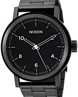 NIXON Stark A1194 - All Black/White - 102M Water Resistant Men's Analog Classic Watch (42mm Watch Face, 22mm-20mm Stainless Steel Band)