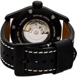 Glycine Incursore Automatic PVD Coated Stainless Steel Mens Strap Watch Black Dial Calendar