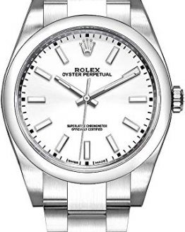 Men's Rolex Oyster Perpetual 39 White Dial Watch - Ref. 114300