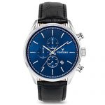 Vincero The Chrono S Dial Leather Strap Men's Watch BLU-BLA-S04