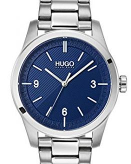 Hugo Men's #Create Quartz TR90 and SS Bracelet Casual Watch, Color: Blue (Model: 1530015)