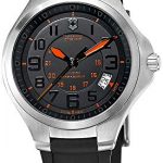 Victorinox Swiss Army Base Camp Steel Quartz Black Rubber Strap Men's Watch Black Dial Date 241464