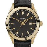 TIMEX Black Leather Watch-TW2R90400