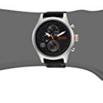 HUGO BOSS Men's Amsterdam Stainless Steel Quartz Watch with Leather Calfskin Strap, Black