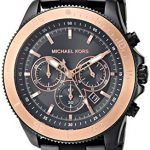 Michael Kors Men's Theroux Quartz Watch with Stainless-Steel-Plated Strap, Black, 22 (Model: MK8666)