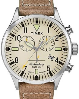 Timex Waterbury Watch - Leather Gents Quartz Chronograph