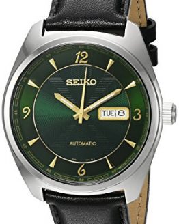 Seiko Men's 'Recraft Series' Japanese Automatic Stainless Steel and Black Leather Dress Watch (Model: SNKN69)