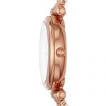 Fossil Women's Carlie Stainless Steel Quartz Watch with Strap, Rose Gold