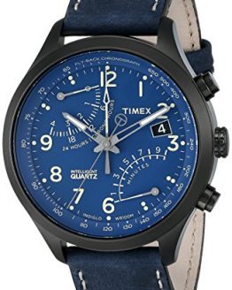 Timex Men's Stainless Steel Watch with Leather Band