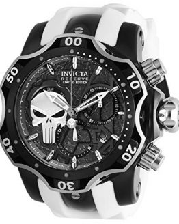 Invicta Men's Marvel Stainless Steel Quartz Watch with Silicone Strap, White, 26 (Model: 27042)