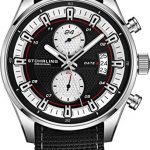 Stuhrling Original Men's Analog Watch - Stainless Steel True Dual Time Zone GMT W/Date Sports Watch - Comfortable, Durable NATO Nylon Strap - 845 Series (Black/Black)