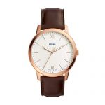 Fossil Men's The The Minimalist 3H Stainless Steel Quartz Leather Strap, Brown, 22 Casual Watch (Model: FS5463)
