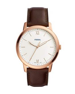 Fossil Men's The The Minimalist 3H Stainless Steel Quartz Leather Strap, Brown, 22 Casual Watch (Model: FS5463)